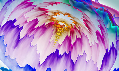 Beautiful abstract flower, bud with petals. 3D illustration