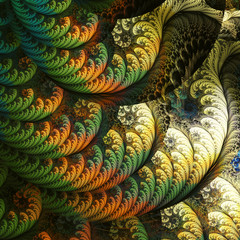 Abstract foliage, beautiful image for art projects. 3D illustration, computer-generated fractal