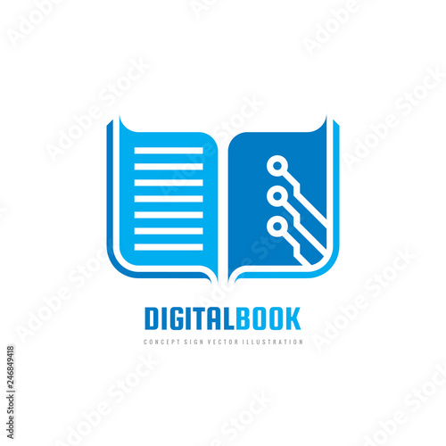 Digital Book Vector Logo Template Concept Illustration New Education Creative Sign Modern School Abstract Symbol Graphic Design Element Wall Mural Serkorkin Digital Book Vector Logo Template Concept Illustration New Education Creative Sign Modern School Abstract Symbol Graphic Design Element Wall Mural Serkorkin