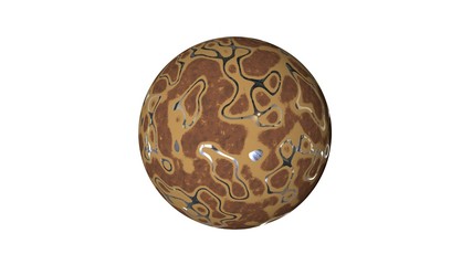 3d rendering of a shpere with structure isolated on a white background