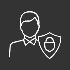 Customers protection chalk icon