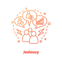 Jealousy concept icon