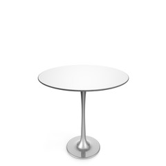 Table metal on a long leg. There is free space for your design. White isolated background
