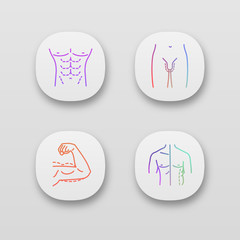 Plastic surgery app icons set