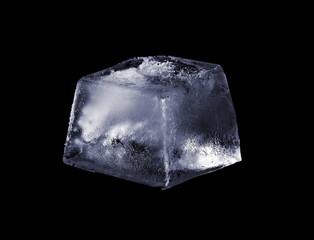 ice cubes isolated on black background, with clipping path