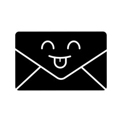 Smiling email character glyph icon