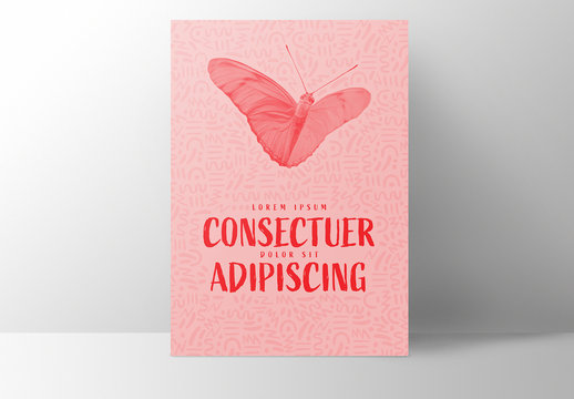 Monochromic Event Poster with Butterfly