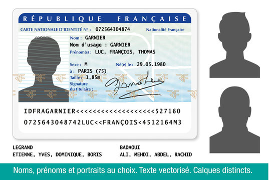 Carte Nationale d'Identité Française-Homme-1