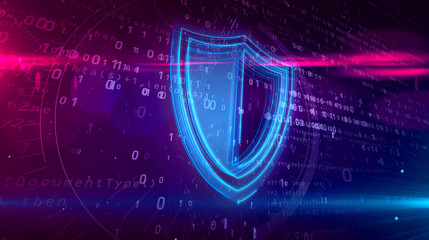 Obraz premium Cyber security digital concept with shield