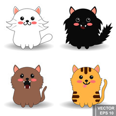 Cat. Cartoon style. Bright. Character. For your design. Animals