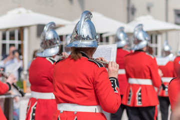 Traditional English military marching band