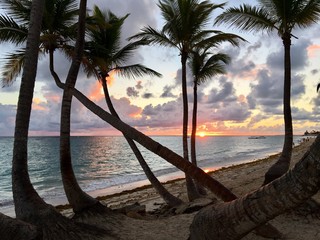 Lever du soleil, Punta Cana, Bavaro Beach, Caraïbe, République Dominicaine 