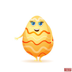 Cartoon character happy Easter egg.