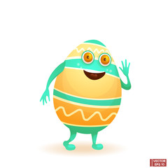 Cartoon character happy Easter egg.