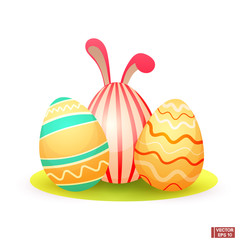 Set of cartoon Easter eggs.