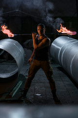 Man with torch