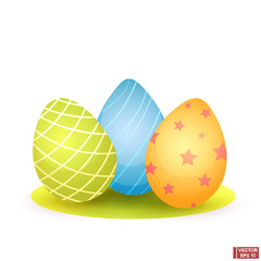 Set of cartoon Easter eggs.