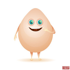 Cartoon character happy Easter egg.