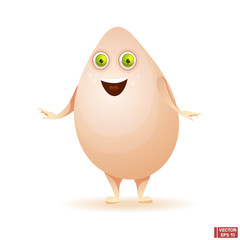 Cartoon character happy Easter egg.