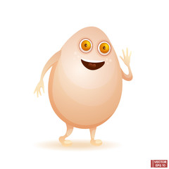 Cartoon character happy Easter egg.