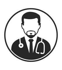Male Doctor Profile Icon. Flat style vector EPS.