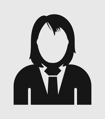 Corporate woman Icon. Flat style vector EPS.