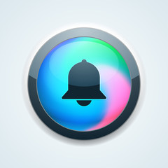 Bell button Holographic style  illustration