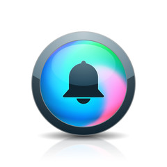 Bell button Holographic style  illustration