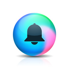 Bell button Holographic style  illustration
