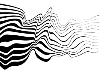 black and white mobious wave abstract background