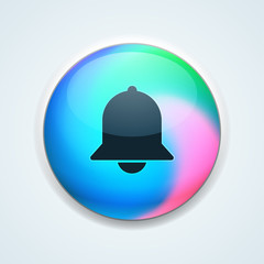 Fototapeta premium Bell button Holographic style illustration
