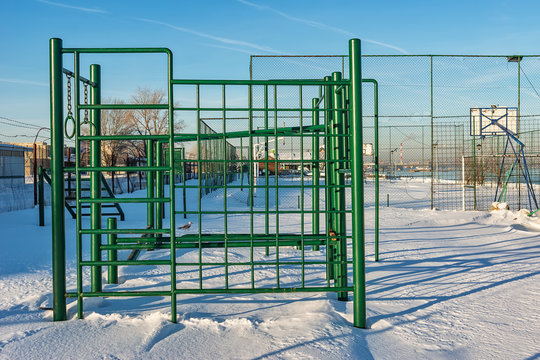 Gym outdoor under the snow 