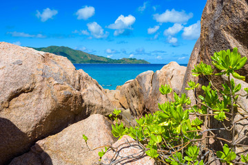 View from Cureiuse island from to top of the island, Seychelles