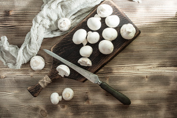 Fresh raw mushrooms.