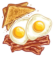 Bacon eggs and toast