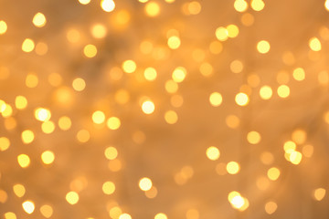 Beautiful golden lights as background. Bokeh effect