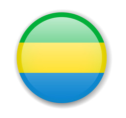 Gabon flag round bright icon on a white background