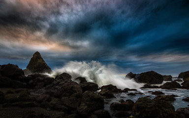 Sunset at a Rocky Pacific Northwest Beach
