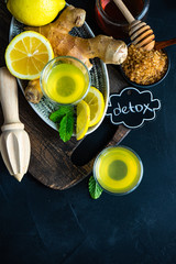 Detox drink with ginger