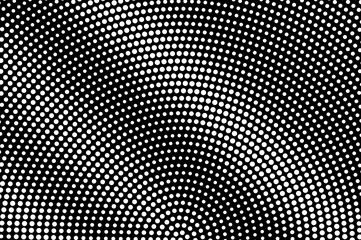 White dots on black background. Oversized halftone vector texture. Diagonal dotwork gradient.