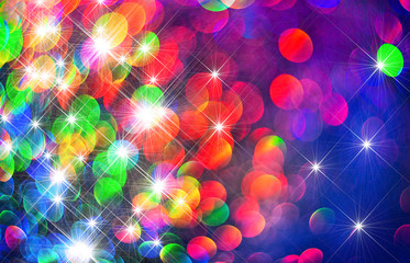 Naklejka premium The glow of a stars on a colorful background.