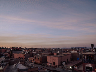 View of the traditional market of Marrakech