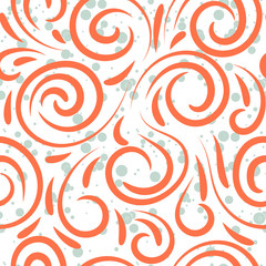 Abstract hand drawn doodle line wavy seamless pattern. Curly linear messy background. Vector illustration.  