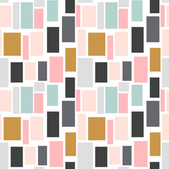 Messy seamless abstract background with squares. Infinity geometric pattern. Vector illustration.    