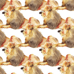 Seamless pattern with lion