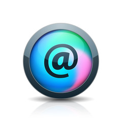 E-mail button Holographic Style illustration