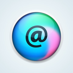 E-mail button Holographic Style illustration