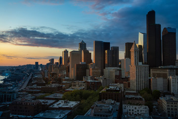 Obraz premium Seattle Washington Cityscape Sunset