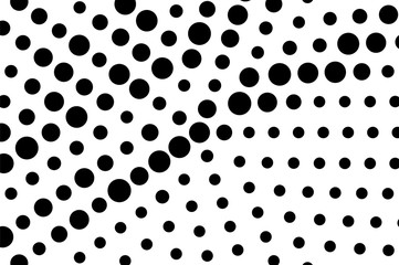 Black on white rough halftone texture. Oversized dotted ornament. Contrast dotwork pattern.