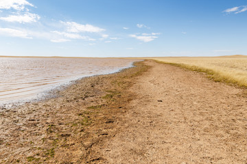 a small lake in the mongolian steppe, Gobi Desert Mongolia